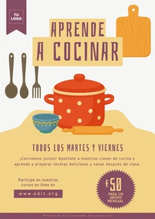 Edita un anuncio de clases de cocina