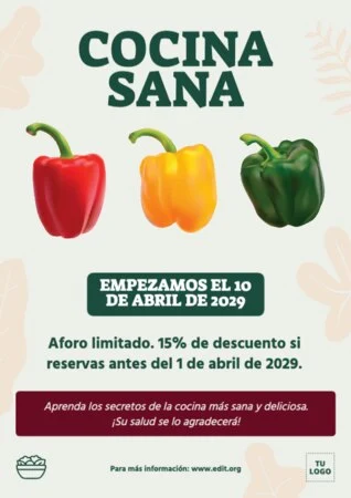 Edita un anuncio de clases de cocina
