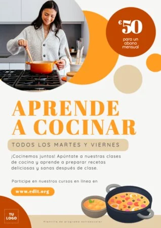 Edita un anuncio de clases de cocina
