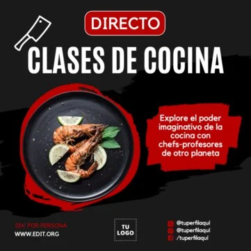 Edita un anuncio de clases de cocina
