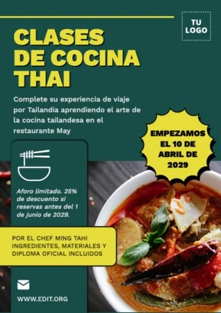 Edita un anuncio de clases de cocina