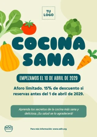 Edita un anuncio de clases de cocina