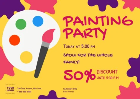 Edit a Paint Night flyer