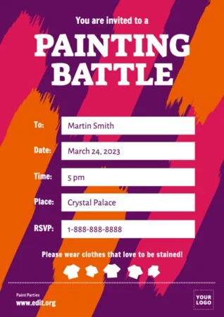 Edit a Paint Night flyer