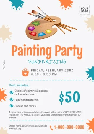 Edit a Paint Night flyer