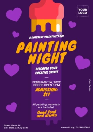 Edit a Paint Night flyer