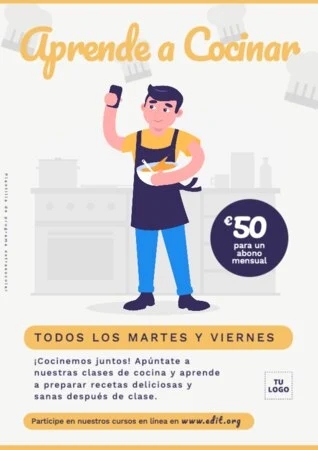 Edita un anuncio de clases de cocina