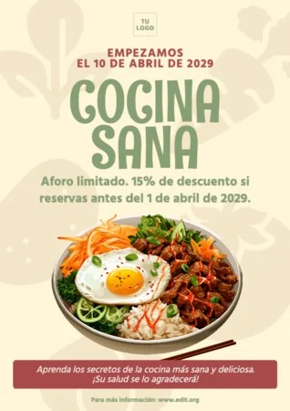 Edita un anuncio de clases de cocina