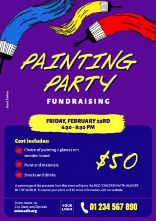 Edit a Paint Night flyer