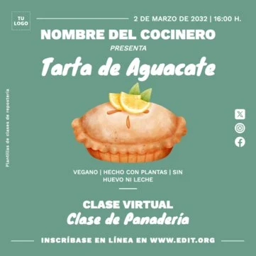 Edita un anuncio de clases de cocina