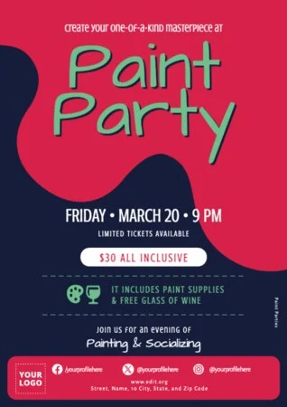 Edit a Paint Night flyer