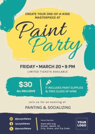 Edit a Paint Night flyer