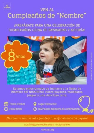 Edita una invitación a Cumpleaños