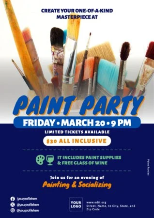 Edit a Paint Night flyer