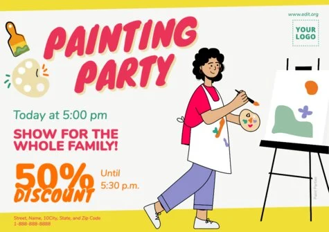 Edit a Paint Night flyer