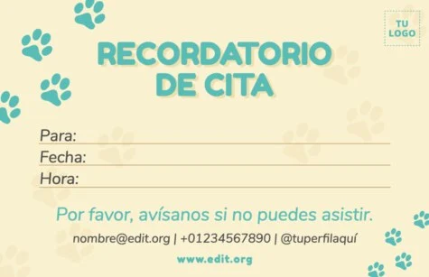 Edita una Tarjeta de Cita