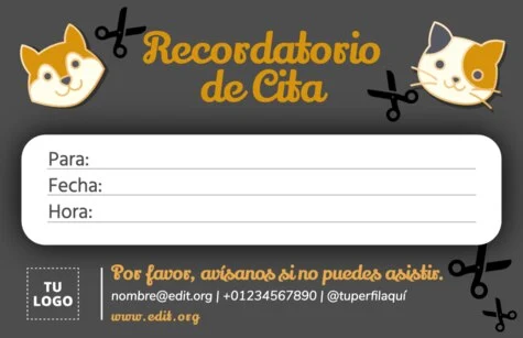 Edita una Tarjeta de Cita