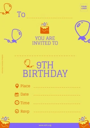 Edit a Birthday invitation