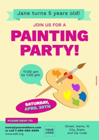 Edit a Paint Night flyer