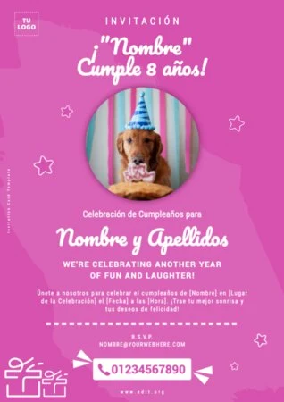 Edita una invitación a Cumpleaños