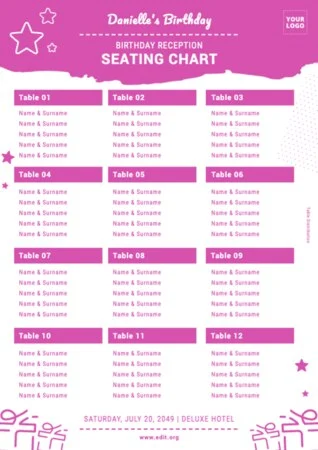 Edit a seating chart template