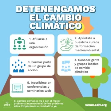 Edita un diseño de cambio climático