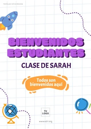 Edita un cartel de bienvenida al colegio