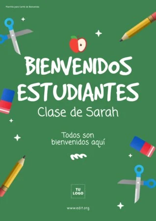 Edita un cartel de bienvenida al colegio
