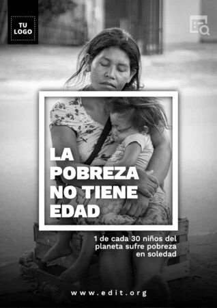 Edita un cartel en contra de la pobreza