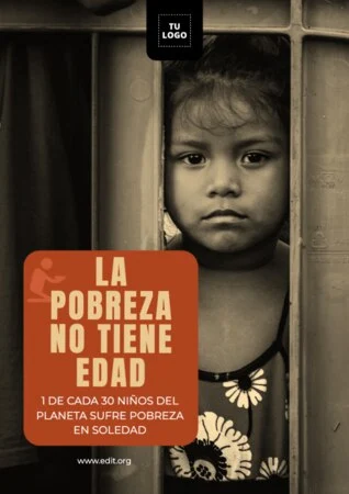Edita un cartel en contra de la pobreza