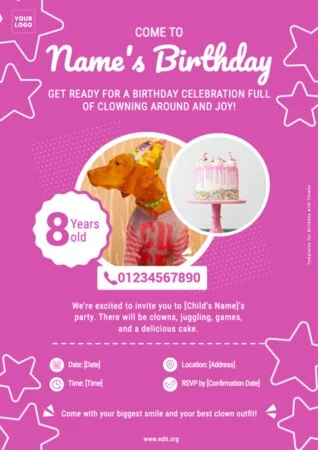 Edit a Birthday invitation