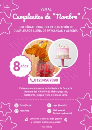 Edita una invitación a Cumpleaños