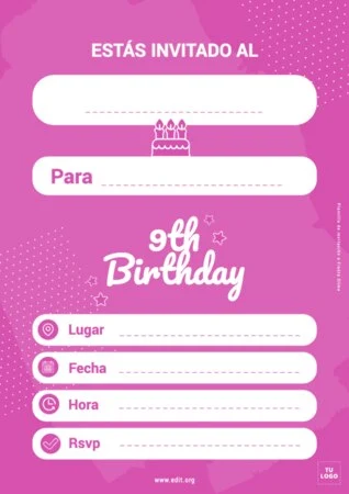Edita una invitación a Cumpleaños