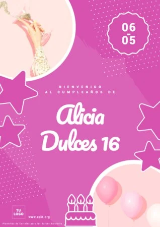 Edita un flyer de Dulces 16