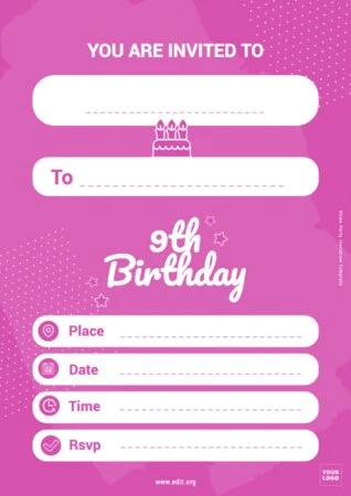 Edit a Birthday invitation