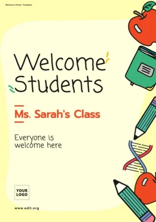 Bearbeite ein Design, um deine Schüler wieder willkommen zu heißen