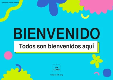 Edita un cartel de bienvenida al colegio