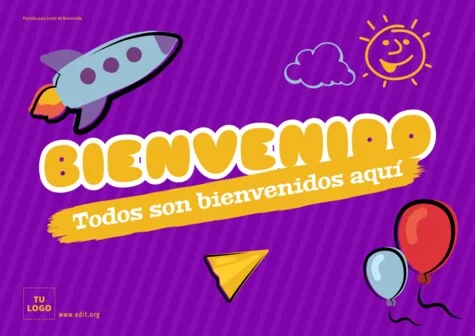 Edita un cartel de bienvenida al colegio