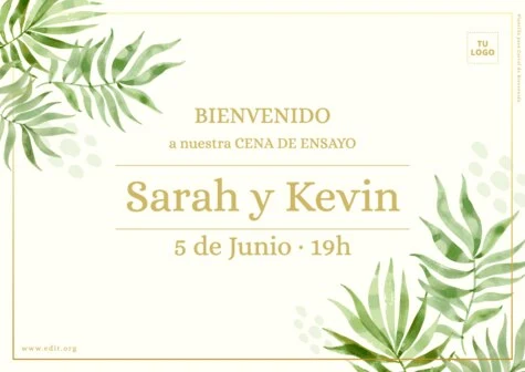 Edita un letrero de Bienvenida de Boda