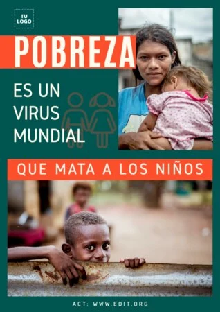 Edita un cartel en contra de la pobreza