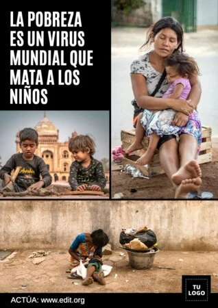 Edita un cartel en contra de la pobreza
