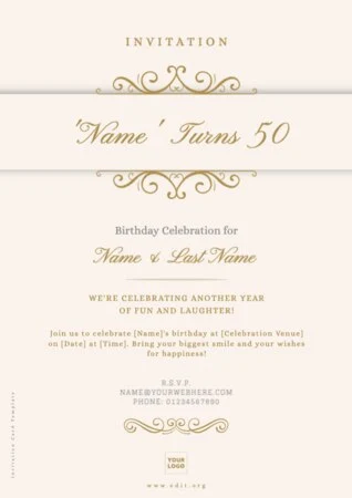 Edit an invitation card