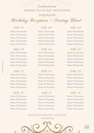 Edit a seating chart template
