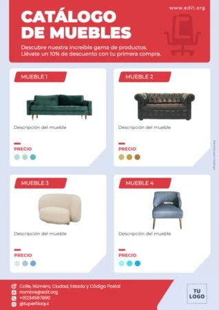 Edita un flyer de tienda de muebles