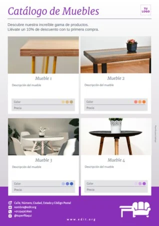 Edita un flyer de tienda de muebles