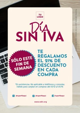 Edita un flyer de Día sin IVA