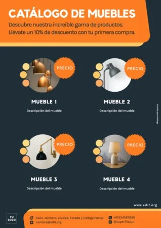 Edita un flyer de tienda de muebles