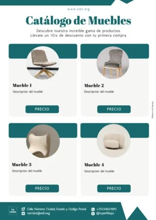 Edita un flyer de tienda de muebles