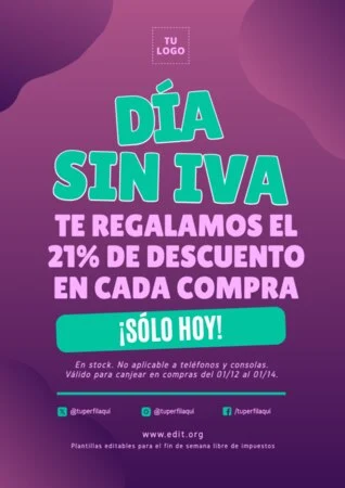 Edita un flyer de Día sin IVA