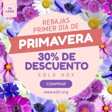 Crea un cartel de rebajas de primavera